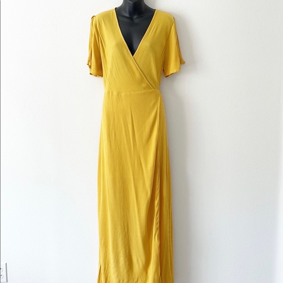 Yellow Wrap Maxi Dress - Picture 2 of 16
